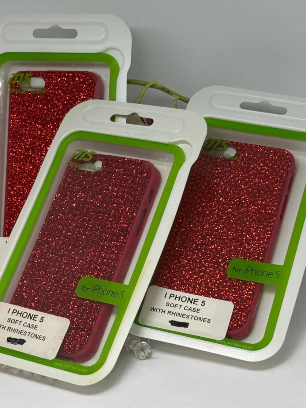 3x iPhone 5 Soft Case with Red Rhinestones Phone Protective Cover- Brand New